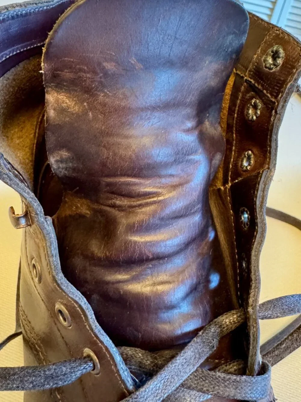 Wolverine 1000 Mile Plain-Toe Original Boots Mens Sz 10.5D Brown Leather